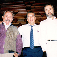 Con Paco Ignacio Taibo I y Humberto Musacchio en Madrid, España