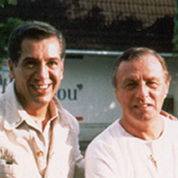 Con el poeta Fernando Sánchez Mayans en Miami (1993)